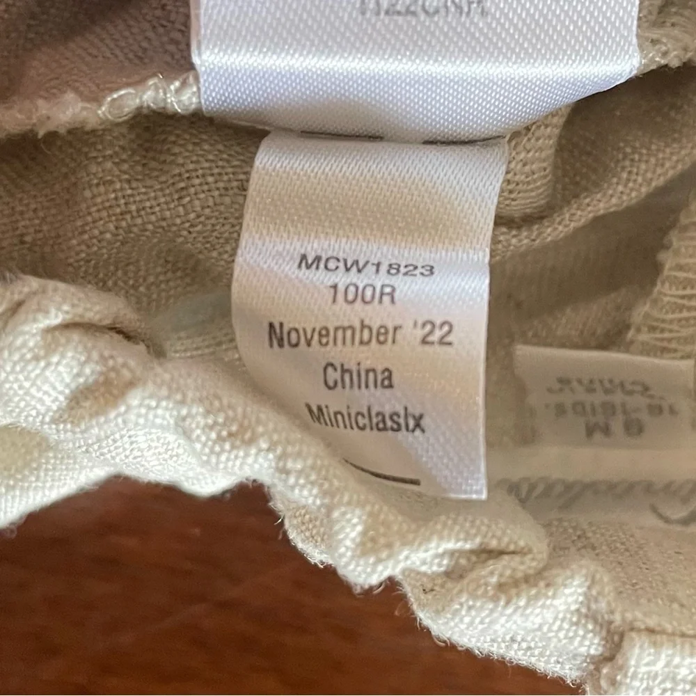 Miniclasix 100% Linen Pants Baby Boy 9M Cream Dress Pants Adjustable Waist - Picture 9 of 10